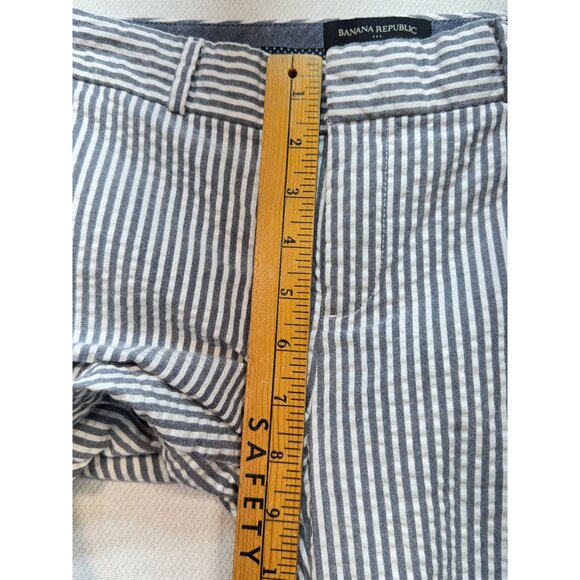 Banana Republic Womens Hampton Straight Pants Sz 2 Blue White Pinstripe Workwear - Picture 8 of 14